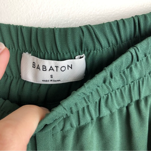 ARITZIA Babaton Green Luiz Cropped Wide Leg Pants - Picture 3 of 6